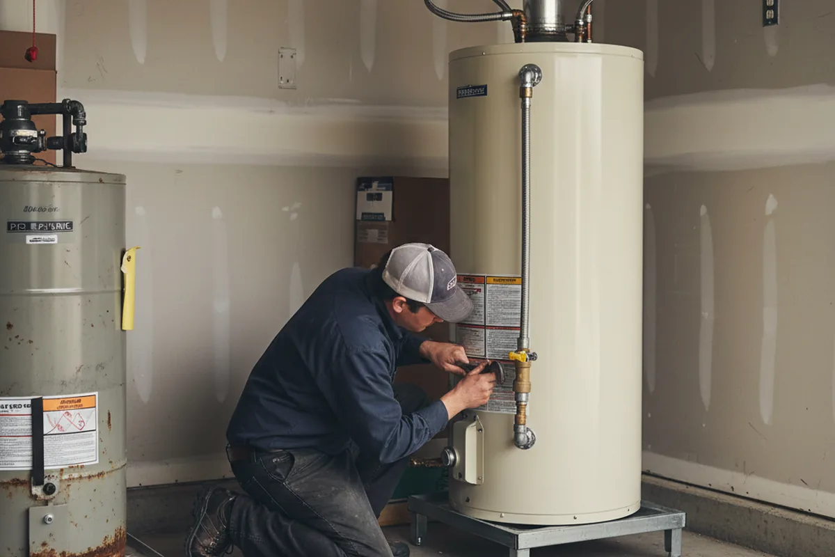 Water heater and shutoff valve replacement in Lisle