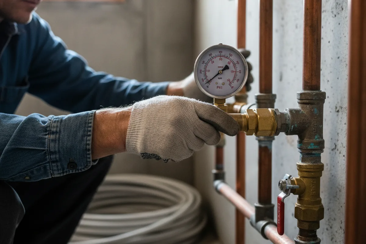 Pressure testing a repaired line during Water Line Repair in Lisle